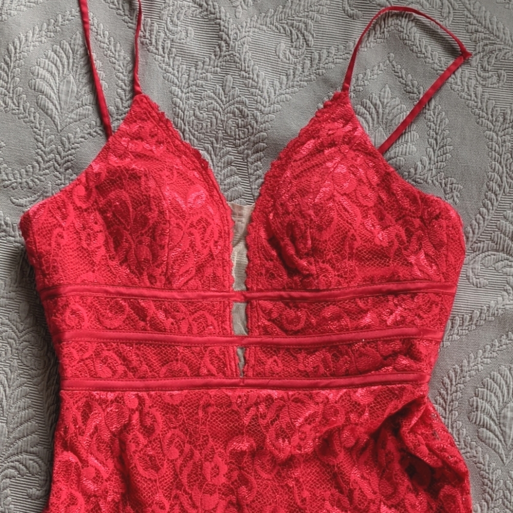 Long Red Betsy Adam Dress Size 4